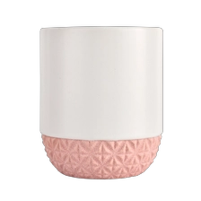 China Luxury decorative pink bottom ceramic candle jars for candle vessel manufacturer