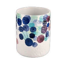China Applique printing empty ceramic candle jars for candle making manufacturer