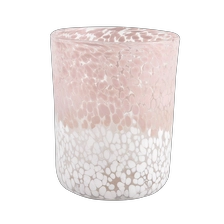 China Sunny Glassware color mixed speckled cylindrical glass container luxury candle jars wholesale manufacturer