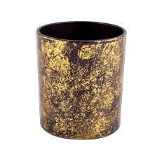 China Luxury gold glass candle jar for home decoration wholesale manufacturer