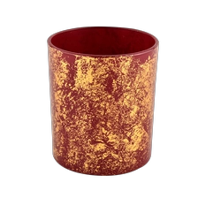 China Gold printing dust and red container candle luxury candle Jars glass manufacturer