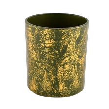 China Creative gold green glass jars decorative candle holders Wedding manufacturer