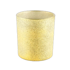 China Yellow frosted glass candle jar empty glass vessel manufacturer manufacturer