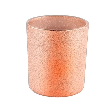 China Frost orange empty candle jars glass cylinder candle holder manufacturer