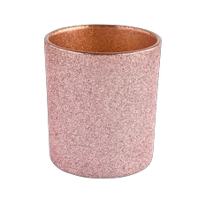 China Pink frosted glass candle jar frost glass jar for home decor manufacturer