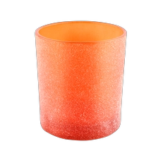 China Wholesale Luxury Custom Empty Orange Candle Holder Glass Candles Jars manufacturer