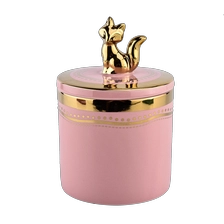 China luxury pink ceramic candle jar with lid manufacturer