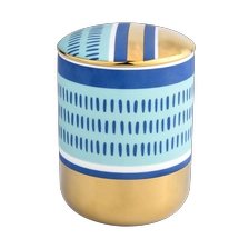China lusury round bottom ceramic candle jar with lid manufacturer
