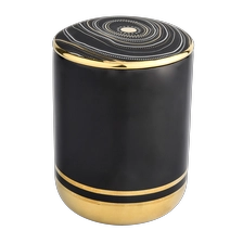 China luxury gold bottom ceramic candle holder with lid manufacturer