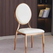 China Luxury Back Metal Chair with Cushions Stainless Steel Banquet Chair Design for Hotels Weddings Parties Living Room Use manufacturer