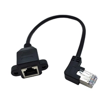 China 90 Grad RJ45 Stecker zum weiblichen Schraubverlängerungskabel Hersteller