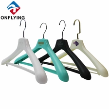 China Garment Display Custom Colorful Suit Hangers Plastic Factory Supplier manufacturer