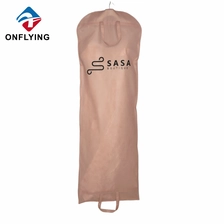 China Luxury Custom Breathable Pink Extra Long Gown Packaging Wedding Dress Bag China Factory manufacturer