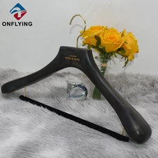 China Luxury Custom Wide Shoulder Gray Wood Hanger Clothes China Manufacturer manufacturer