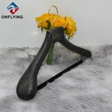 China Top End Garment Suit Gray Oak Wood Hangers Custom Logo China Supplier manufacturer