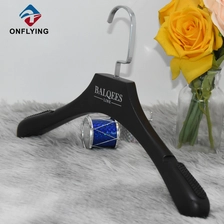 China Stylish High Quality Black Dress Wooden Customized Hangers China Factory manufacturer