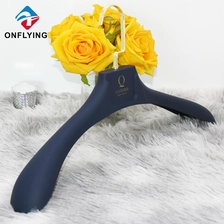China High End Blue Rubber Coated Luxury Cloth Plastic Hangers China Manufacturer manufacturer