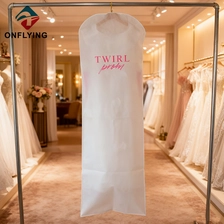 China Luxury Custom Women's Long Bridal White Non Woven Dress Bag China Factory manufacturer