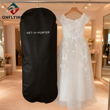 China Dust Proof Black Non Woven Minimalist Custom Bridal Gown Bag China Factory manufacturer