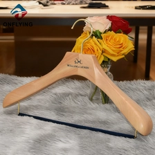 China Luxury Solid Wide Shoulder Suit Custom Logo Wooden Hanger China Manufacturer manufacturer