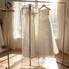 China PEVA Bridal Dress Gown Transparent Wedding Clothes Clear Garment Bag China Factory manufacturer
