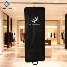 China Black Garment Custom Packaging Covers Clothes Polyester Bag Factory Supplier manufacturer