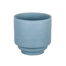 Cina Vaso in ceramica blu opaco con candela profumata con supporto per candela LOGO personalizzato disponibile produttore