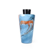 Chine Vase tourbillon abstrait contemporain – bleu et terre cuite fabricant