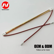 China Customized SK15 Ceramic Full Gold Short Wave 1100W Halogen Infrared Heat Lamp for Screen Printing manufacturer