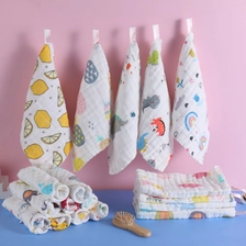 Cina 100% Cotton Baby Muslin Washcloths Newborn Baby Face Towel Muslin Burp Cloths - COPY - npj4pe produttore