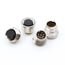 porcelana 2 3 4 5 6 7 8 12 14 16 19 24 Pin Hembra Macho M16 Conector de enchufe de montaje en panel frontal trasero fabricante