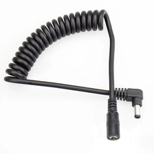 China 2 kern schwarz 90 grad rechtwinklig DC 5525 buchse auf stecker PU-Jacke Spiralkabel Hersteller