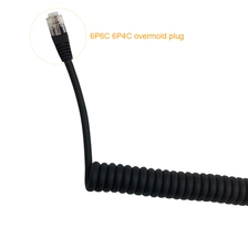 China 4-adriges 6-adriges RJ11-RJ12-Telefon-Spiralkabel 6P4C 6P6C mit Umspritzung Hersteller
