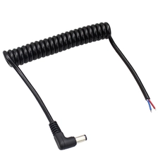 China 5521 Gleichstromstecker rechtwinkliges Spiralkabel 2-adrig Verzinntes Kupfer-PU-Außenmantelkabel Hersteller
