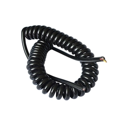 China Fabrikangebot 18 AWG verzinntes Kupfer 10-adriges 12-adriges TPU-Spiralkabel mit großem Durchmesser, Lieferant von PUR-Spiralkabeln Hersteller