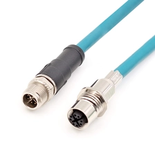 China M12 4-adriges 8-adriges verdrilltes x-codiertes Ethernet-RJ45-Abschirmkabel für die Frontplattenmontage Hersteller
