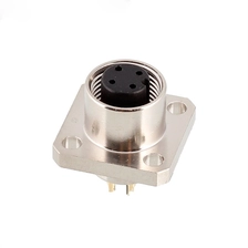 China M12 A B D 3 4 5 core coded  square flange socket mounting connector manufacturer