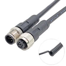 China M12 A B D Code 3 4 5-polig männlich weiblich gerade PVC-Pur-Spiralkabel verlängerte Länge 3 Meter Hersteller