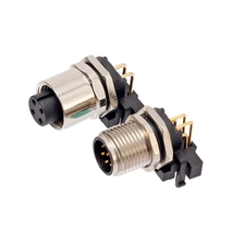 China M12-Leiterplattenstecker 3 4 5 8-poliger rechtwinkliger M12-Stecker und -Buchse Hersteller