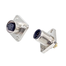 China M12-Vierkantflansch-Buchsenstecker 3 4 5 6 8 12 17-poliger Stecker M12 6-poliger Stecker Hersteller