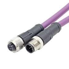China M12 gerader und rechtwinkliger Stecker und Buchse M12 5-polige Steckverbinder PVC Pur Kabel Hersteller