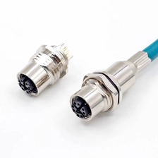 China Shield x Code Typ M12 8-poliges Ethernet-Kabel für die Frontplattenmontage Hersteller