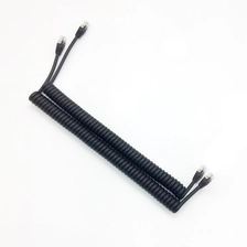 China Supply custom cat5 rj45 rj12 rj11 molded PVC TPU coiled cable manufacturer