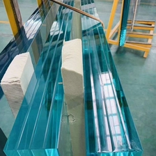 China Jumbo size 4 layers tempered laminated glass,10+10+10+10mm Low Iron toughened laminated glass,40mm thickness tempered laminated glass manufacturer