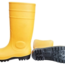 الصين 106-5 yellow waterproof anti slip oil acid proof pvc safety rain boots steel toe steel plate الصانع
