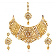الصين China Wholesale Gold Plated Diamond Studded Bridal Necklace Set for Women الصانع