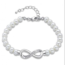 الصين Elegance Adjustable Infinity White Pearl Bracelet Supplier in China الصانع