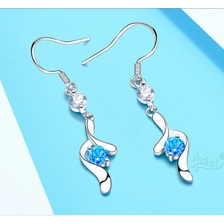 China High Quality 925 Sterling Silver Crystal Long Stud Earrings Manufacturer in China manufacturer