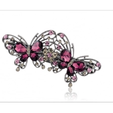 الصين New retro style blue rose red hairpin butterfly shaped diamond women's hair accessories الصانع