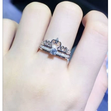 China Professional manufacturer 18k white gold crown ring for girl manufacturer
